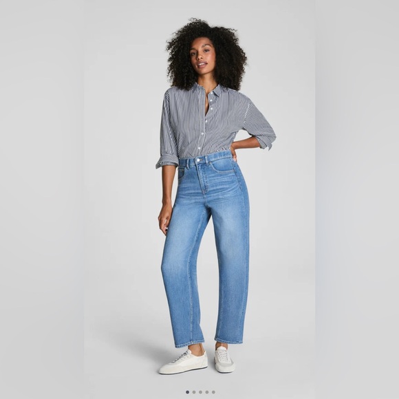 SPANX brand new Women's Blue Barrel Leg Jeans - Picture 3 of 4